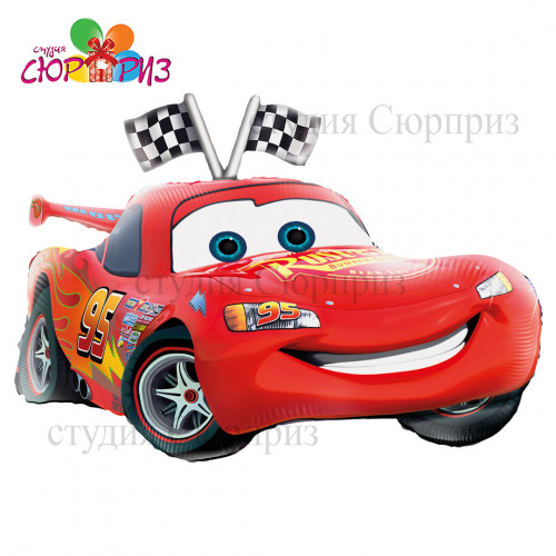 Гоночная машина с флажками