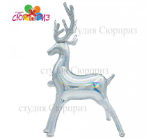 Новогодний олень серебро голография